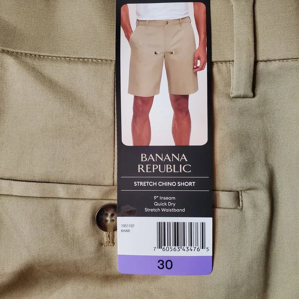 Banana Republic Men's Size 30 NWT Stretch Chino Short 9